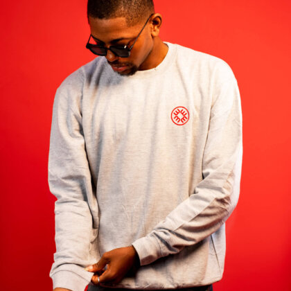 Men's Premium Heavyweight Oversized Grey Crewneck Sweatshirt