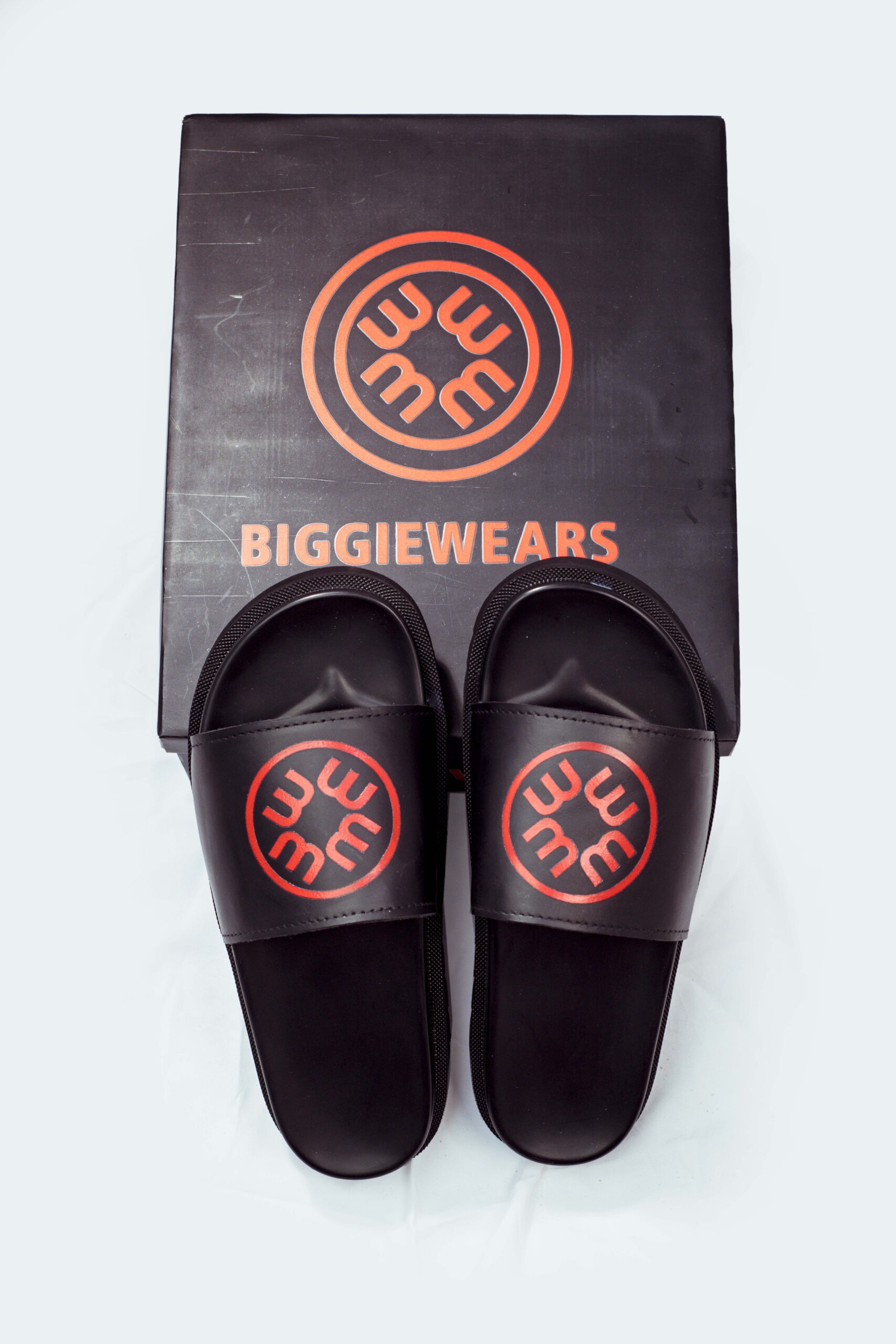 Men's Black & Red Slide (Size 45)